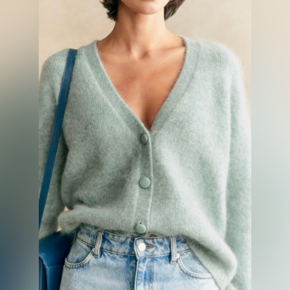 Sezane Sweaters - Sézane |  Mia Cardigan | Frosted blue | Medium